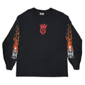 WEST COAST CHOPPERS FLAMING ARM SKULL RED CROSS LS LARGE 8600