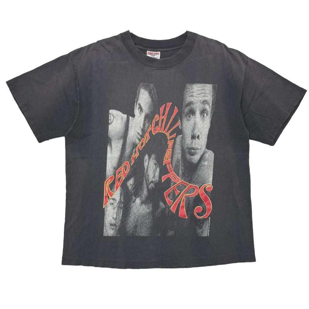 RED HOT CHILI PEPPERS 1990 CURVING LOGO MONOCHROME MEMBER SOF TEE XL 3556