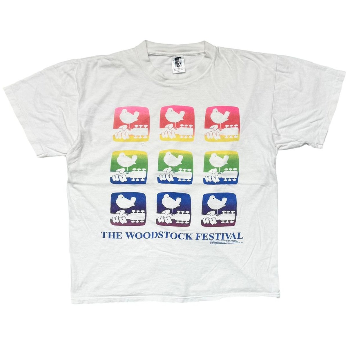 WOODSTOCK 1994 FESTIVAL RAINBOW LOGO WHITE GEM XL 5614