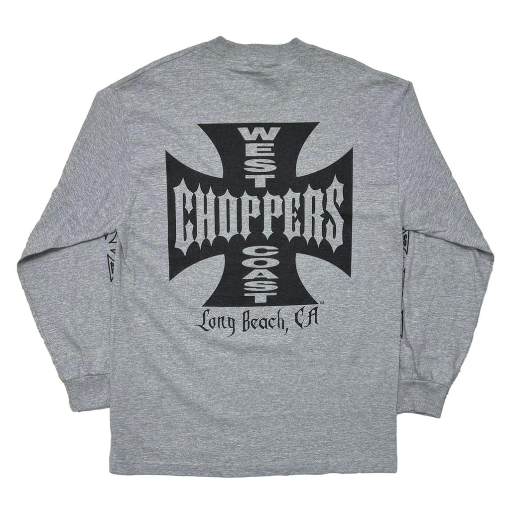 WEST COAST CHOPPERS IRON CROSS LS ASH GREY LARGE 8561