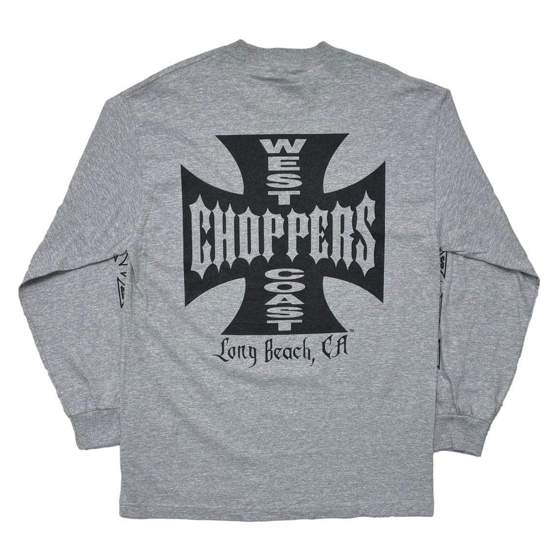 WEST COAST CHOPPERS IRON CROSS LS ASH GREY LARGE 8561
