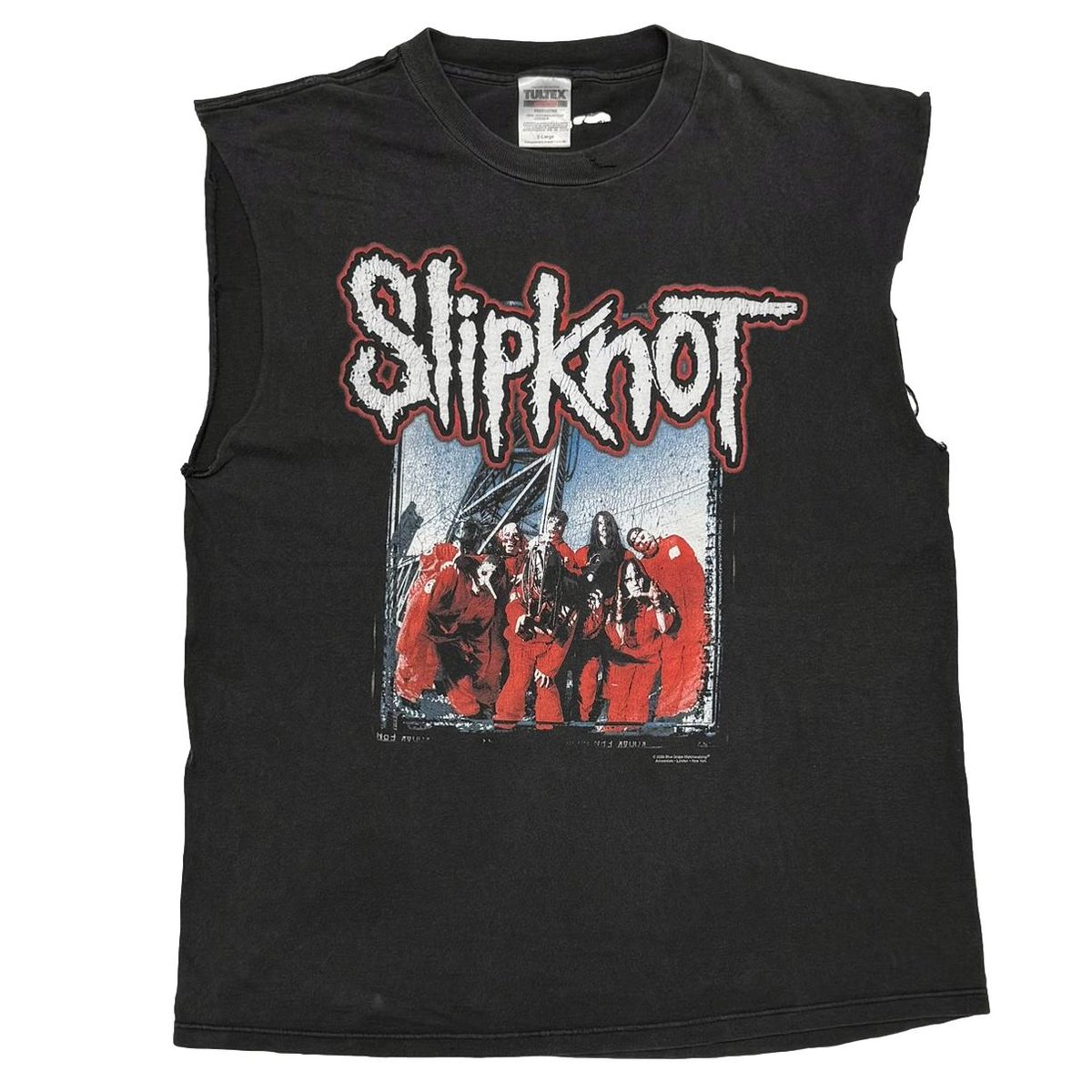 Slipknot 2000 FRONT RED JUMPSUIT MEMBER SLEEVELESS BACK BARCODE TULTEX XL 7793