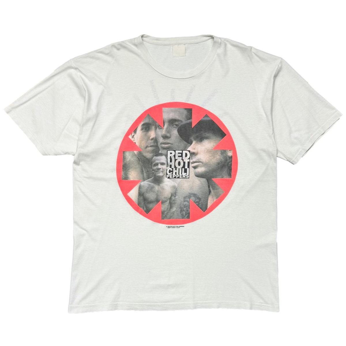 RED HOT CHILI PEPPERS 1992 ORANGE CIRCLE MEMBER WHITE EURO FITS XL 9921