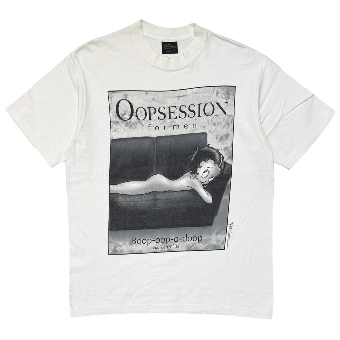 BETTY BOOP 1995 OOPSESSION FOR MEN CK PARODY WHITE CHANGES LARGE 1113