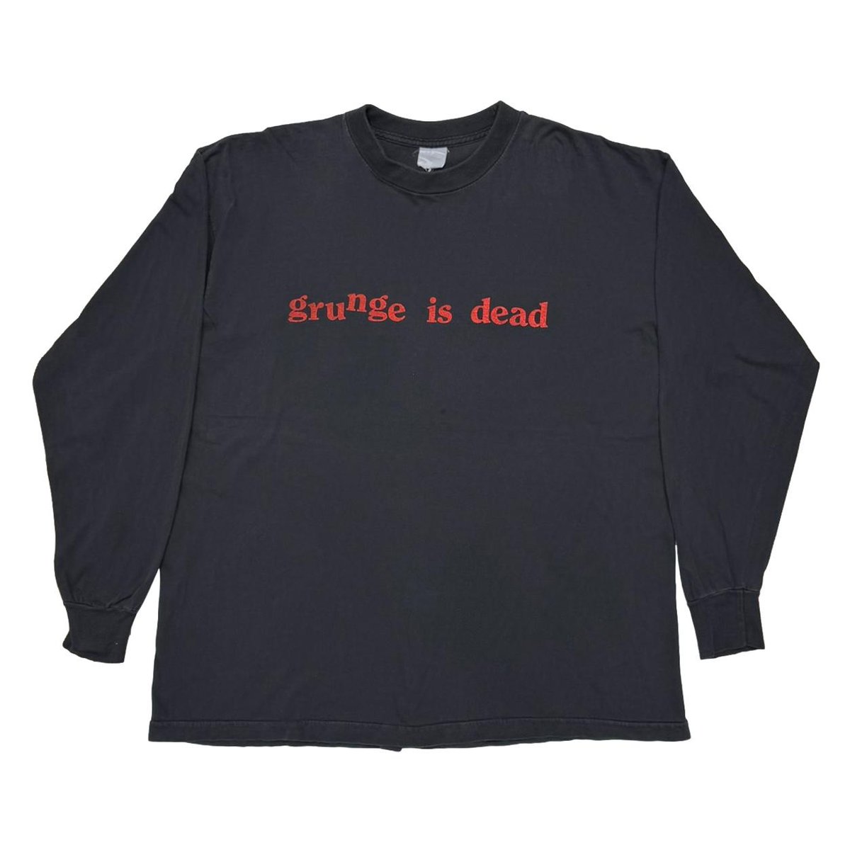 OLD & VINTAGE grunge is dead BOOTLEG LS BLACK FITS XL 6875
