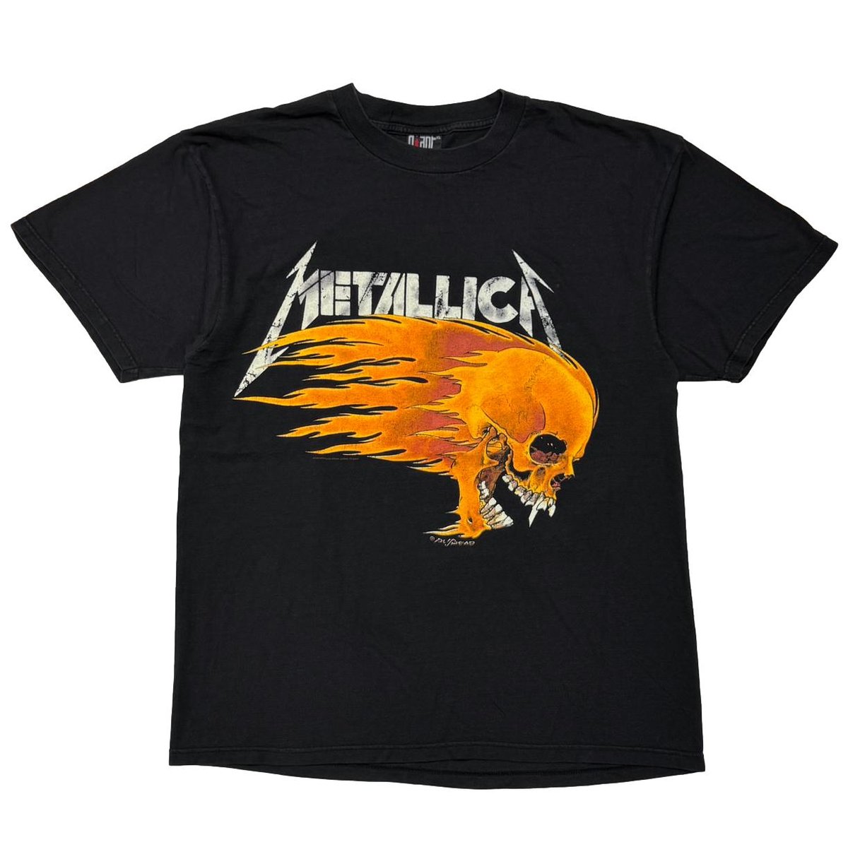 METALLICA PUSHEAD SIDE FLAME SKULL BACK SUMMER SHIT GIANT BY TULTEX XL 3745