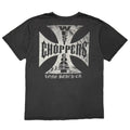 WEST COAST CHOPPERS IRON CROSS LONG BEACH CA SS FADED BLACK FITS XL 8490