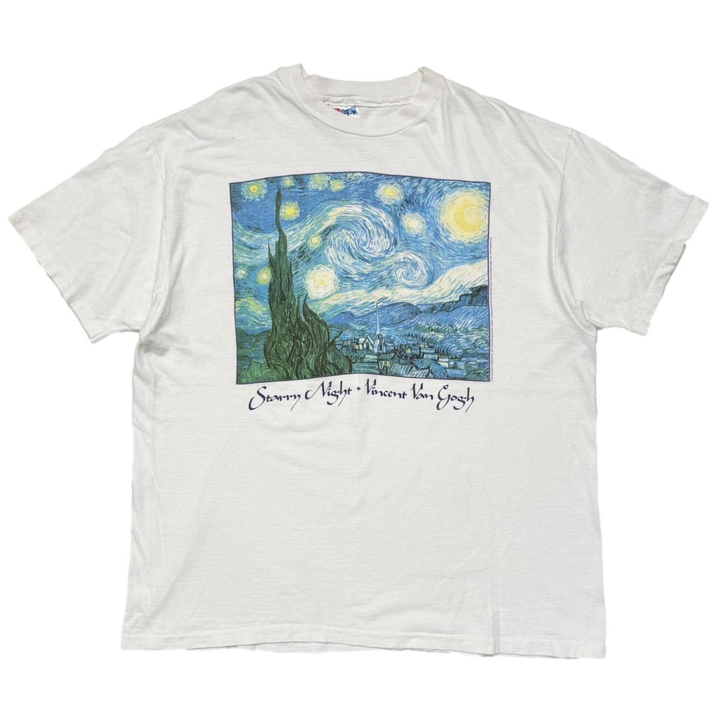 VINCENT VAN GOGH STARRY NIGHT WHITE HANES XL 2587