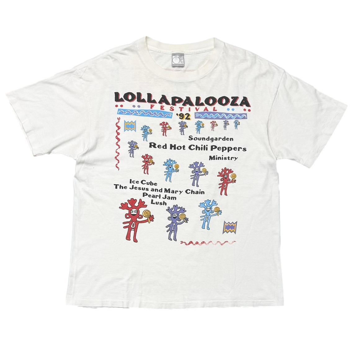 LOLLAPALOOZA FESTIVAL 92' RED HOT CHILI PEPPERS SOUNDGARDEN MINISTRY WHITE LARGE 4527