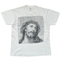 ARCHAIC SMILE JESUS PORTRAIT WHITE FRUIT OF THE LOOM MEDIUM 3851