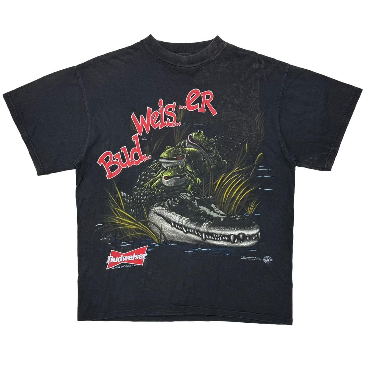 Budweiser 1996 3 FROGS ON THE CROCODILE TULTEX LARGE 5234