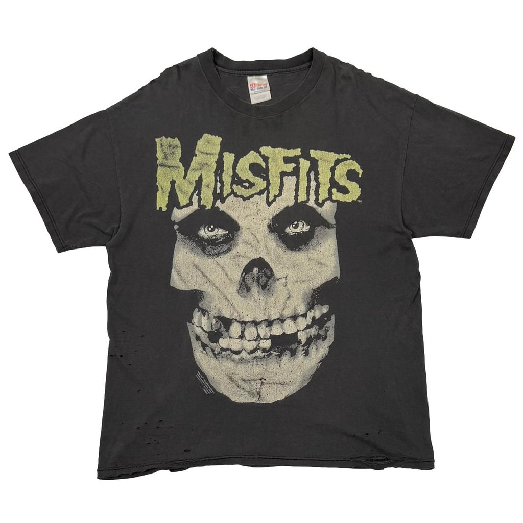 MISFITS 1997 HUGE SKULL BLACK/GREEN HANES XL 0972