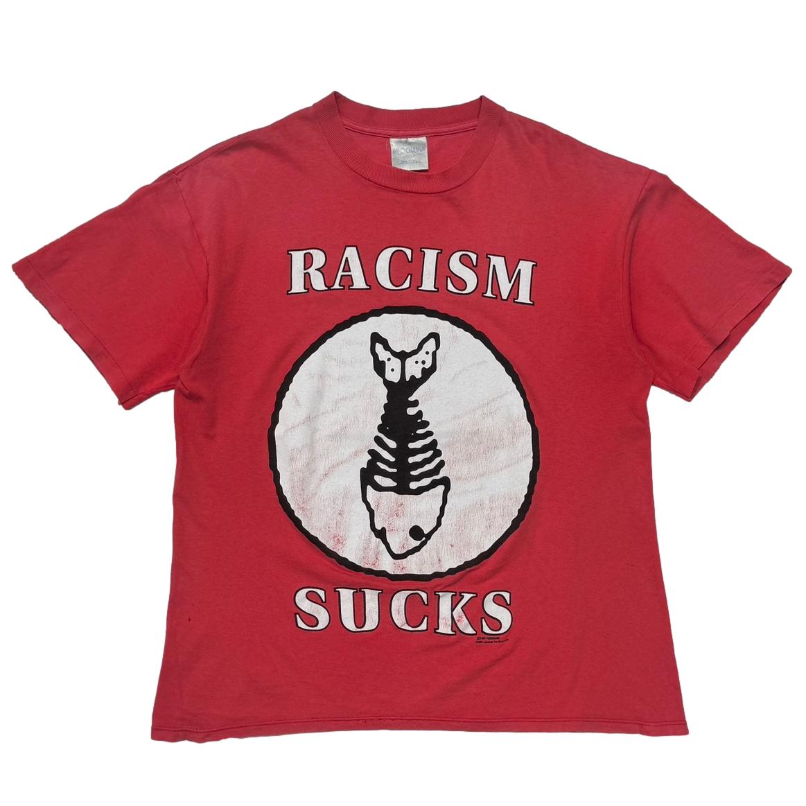 FISH BONE 1991 RACISM SUCKS FADED RED BROCKUM LARGE 9538