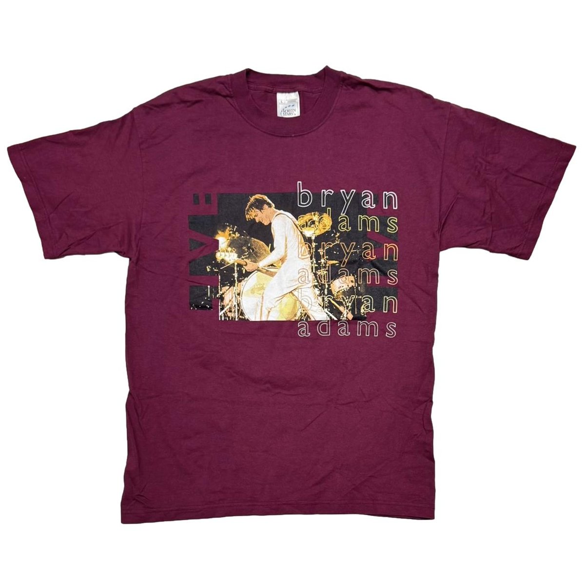 Bryan Adams LIVE TOUR BURGUNDY SCREEN STARS LARGE 8879