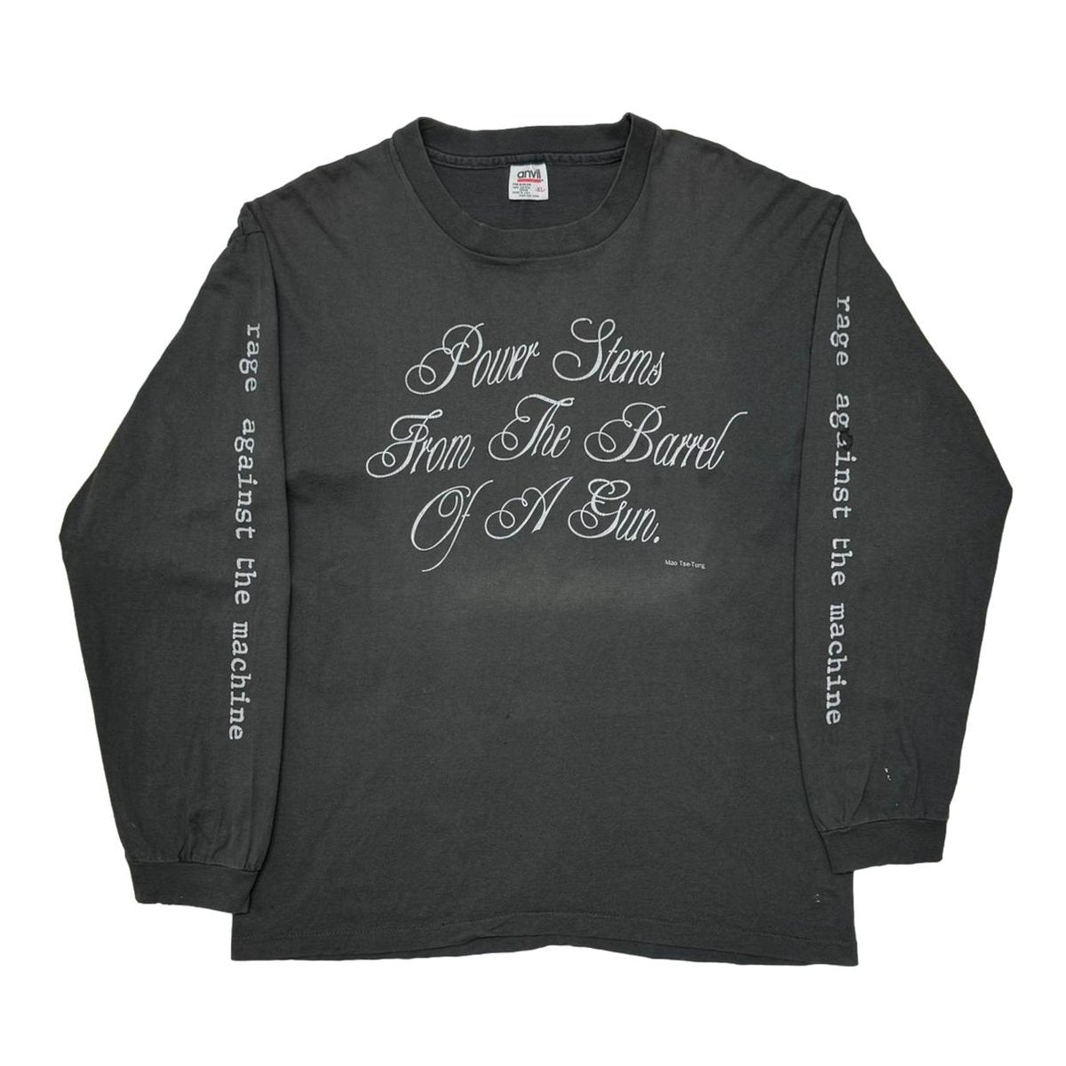 RAGE AGAINST THE MACHINE 毛沢東 POWER STEMS FROM THE BARREL OF A GUN LS ANVIL XL 1726
