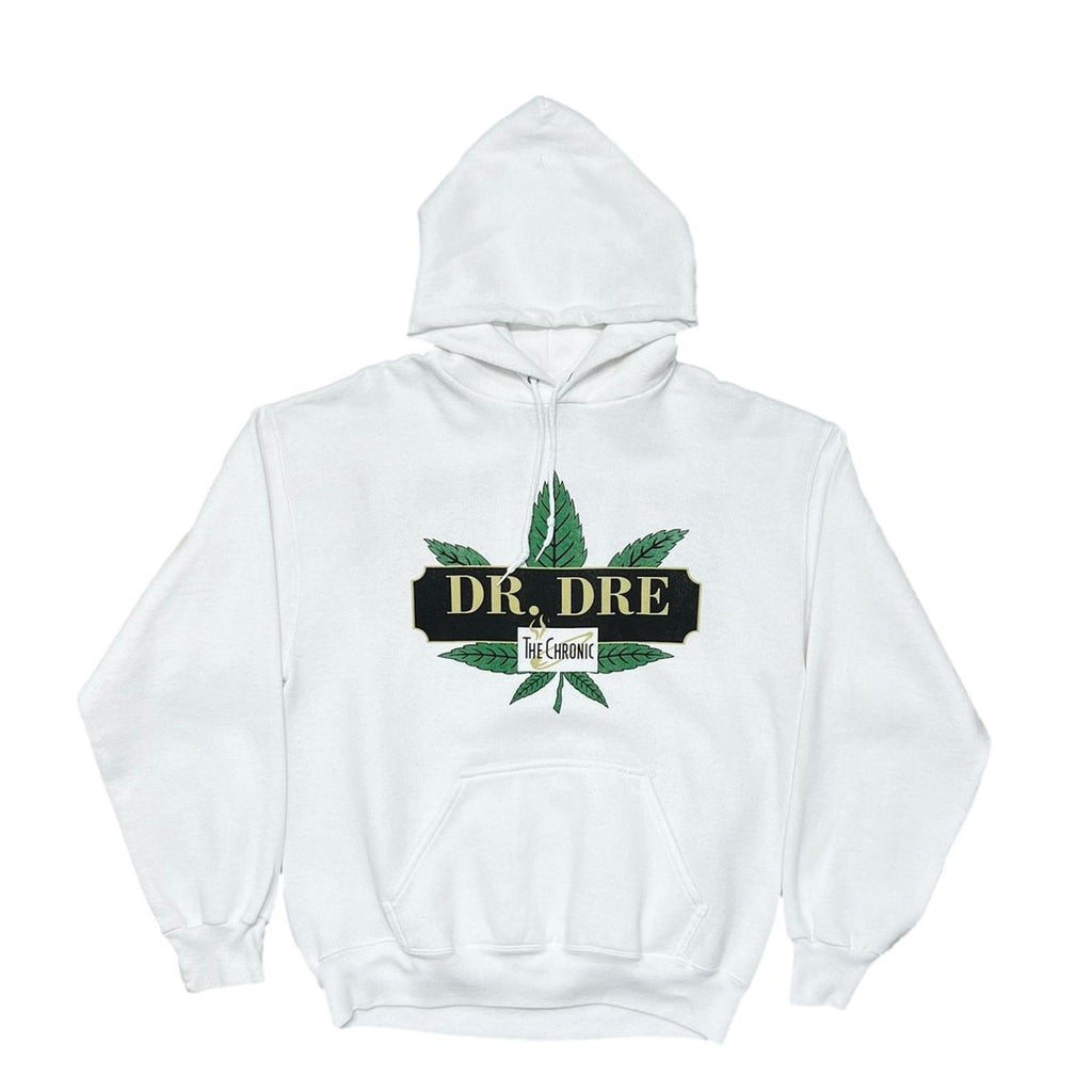 DR DRE THE CHRONIC WEED DEATH ROW RECORDS SWEAT HOODIE WHITE TULTEX LARGE 6508