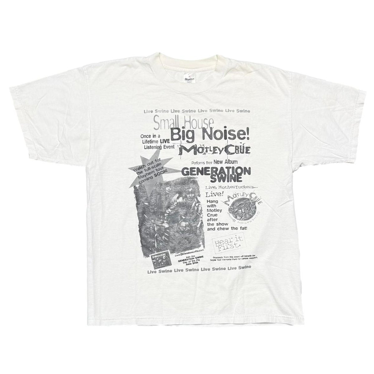 MOTLEY CRUE GENERATION SWINE LIVE TOUR WHITE MURINA XL 8880