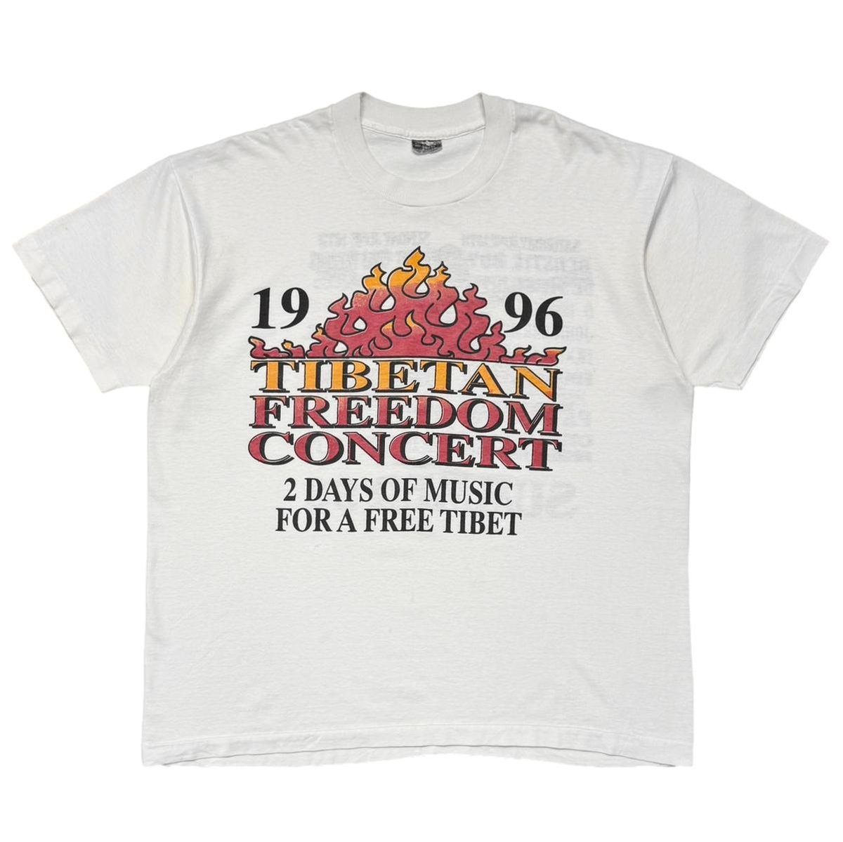 TIBETAN FREEDOM CONCERT 2 DAYS OF MUSIC FOR A FREE TIBET SUMMER 1996 WHITE FRUIT OF THE LOOM XL 8078