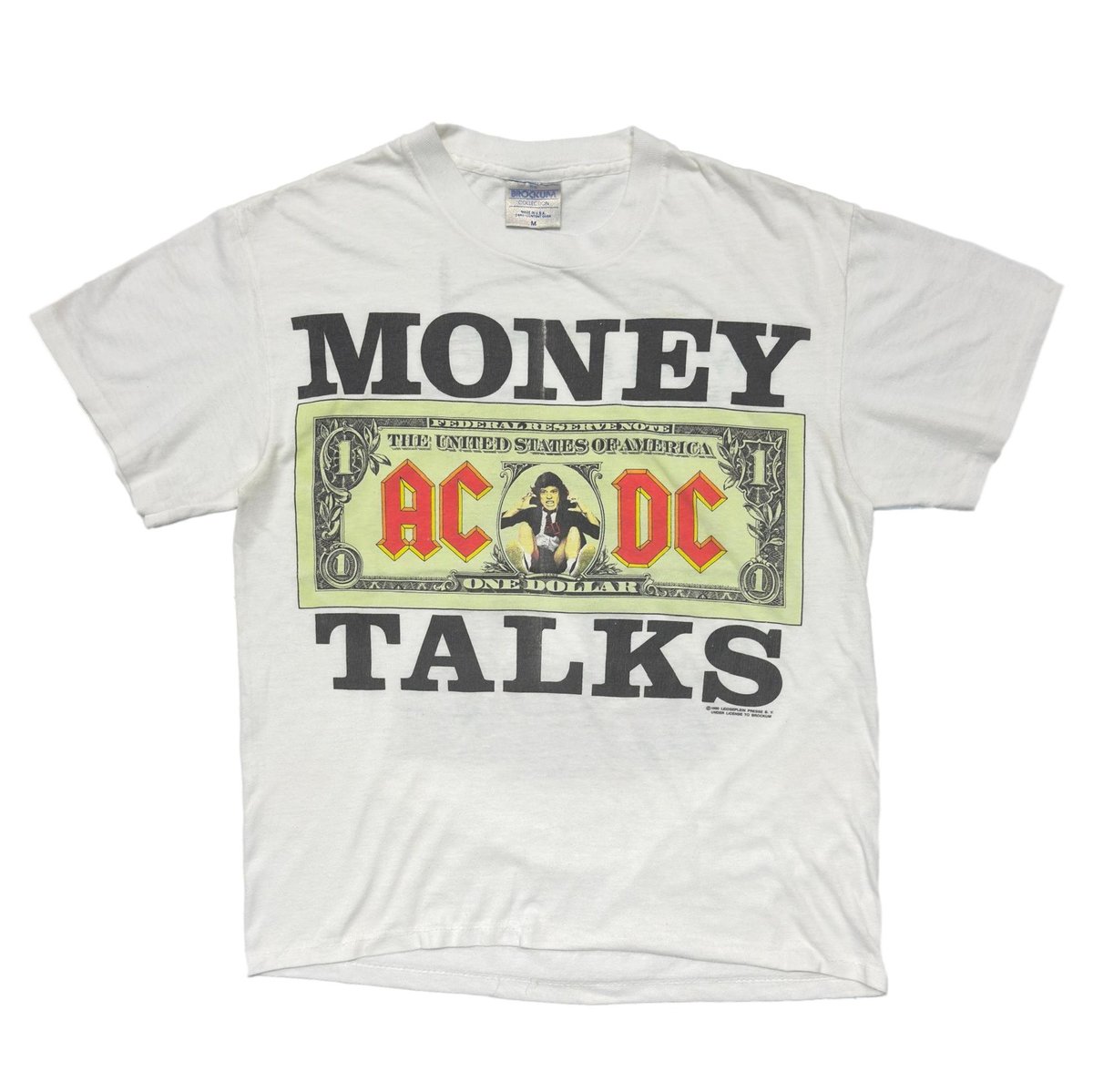 AC/DC 1990 MONEY TALKS WHITE BROCKUM MEDIUM 2771