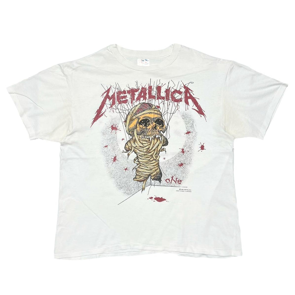 METALLICA PUSHEAD 1989 ONE WHITE HANES XL 5517