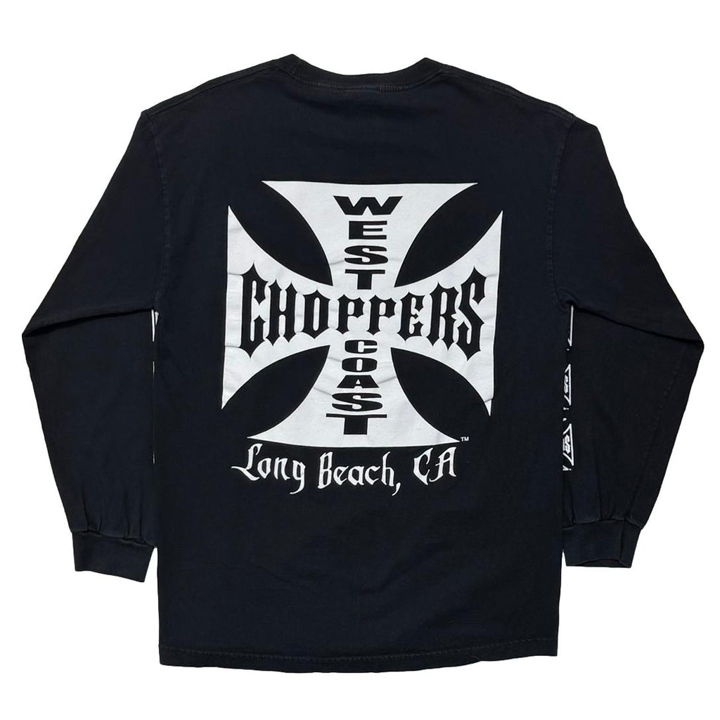 WEST COAST CHOPPERS IRON CROSS LS BLACK LARGE 8607