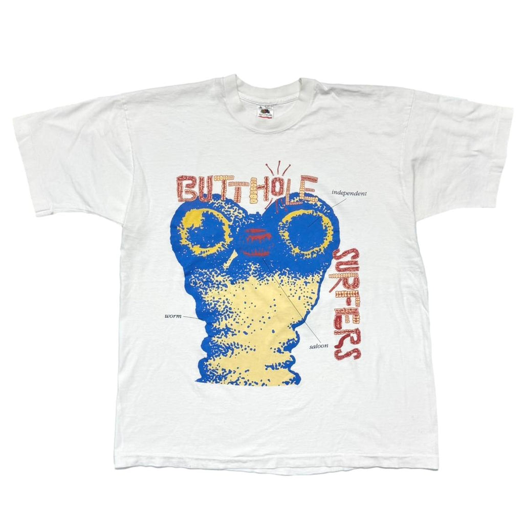 BUTTHOLE SURFERS INDEPENDENT WORM SALOON TOUR WHITE FRUIT OF THE LOOM XL 9256