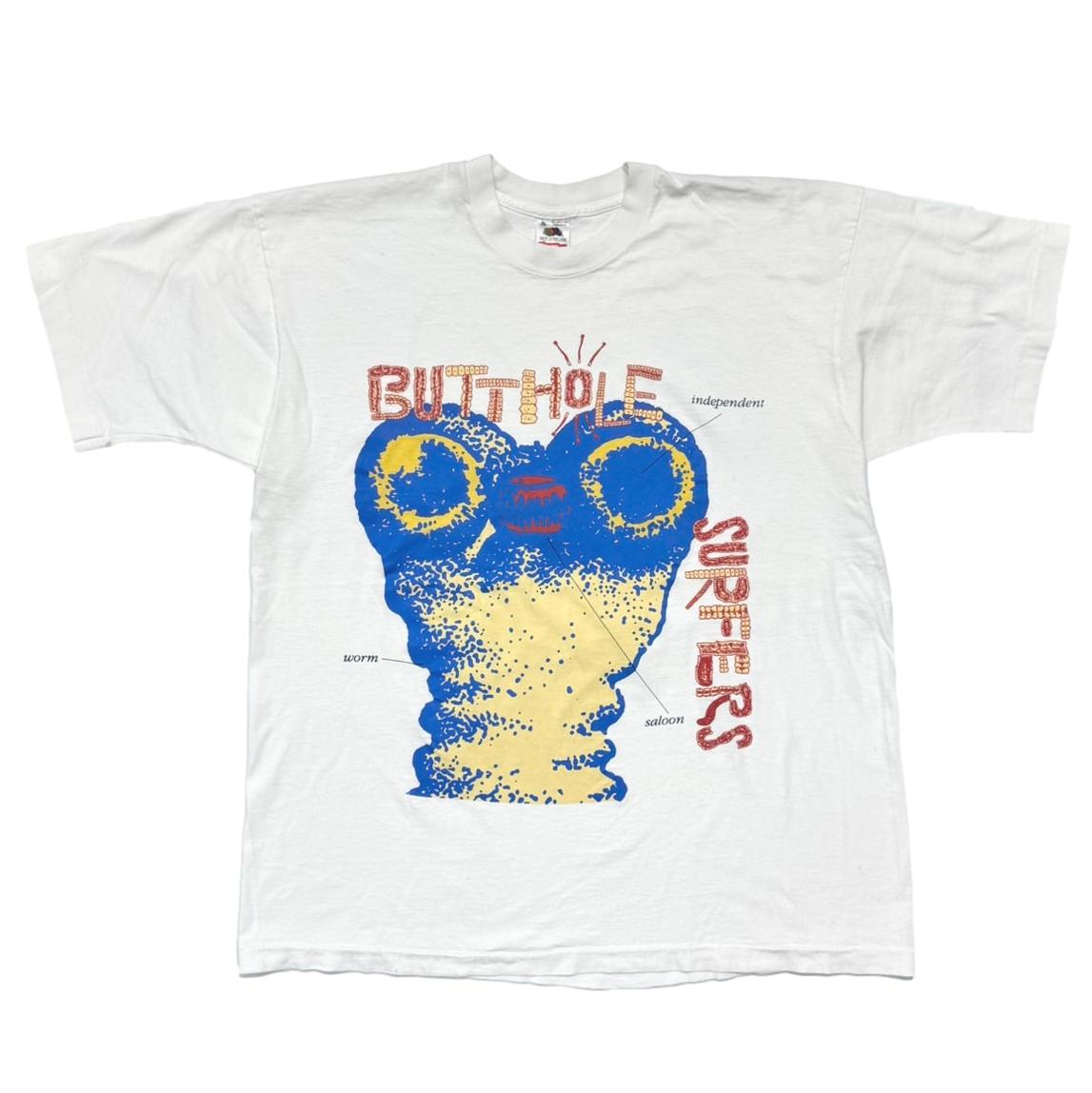 BUTTHOLE SURFERS INDEPENDENT WORM SALOON TOUR WHITE FRUIT OF THE LOOM XL 9256