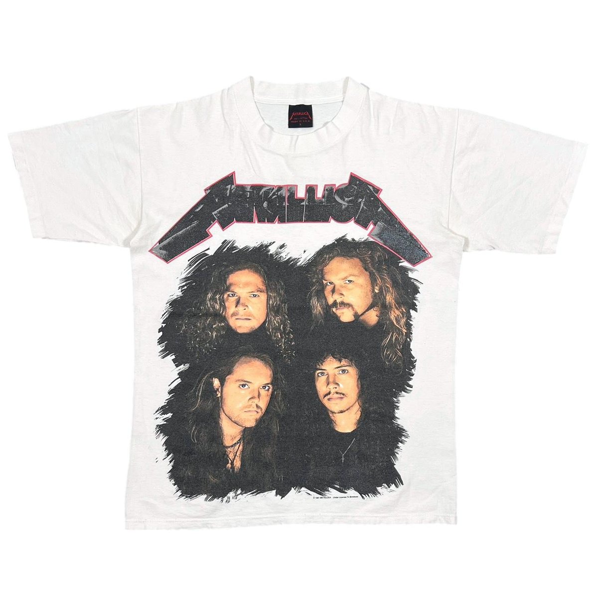 METALLICA STAGE SET 1991-1992 WHITE METALLICA TAG LARGE 1284