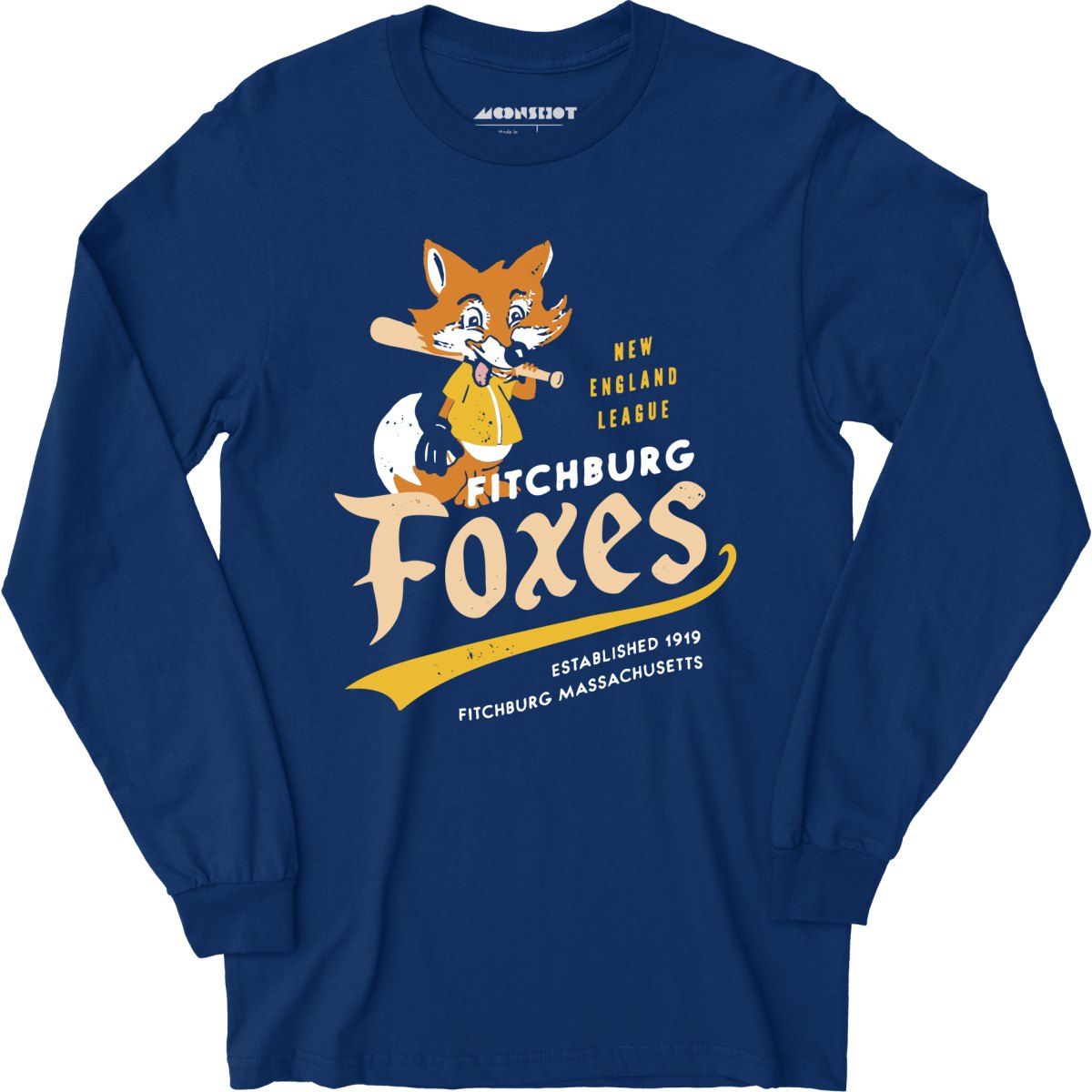 Fitchburg Foxes - Massachusetts - Vintage Defunct Baseball Teams - Long Sleeve
