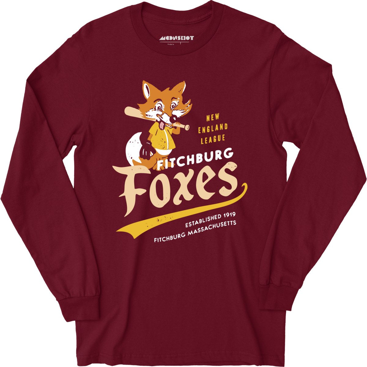 Fitchburg Foxes - Massachusetts - Vintage Defunct Baseball Teams - Long Sleeve