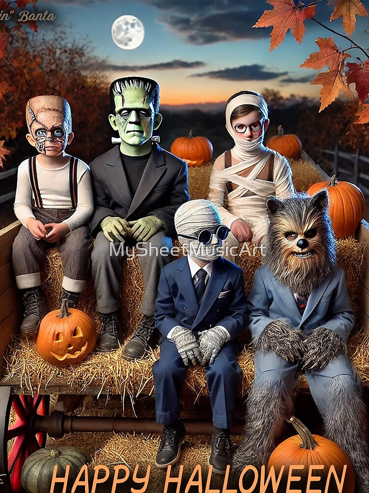 Sons of Monsters Halloween Hayride by MySheetMusicArt