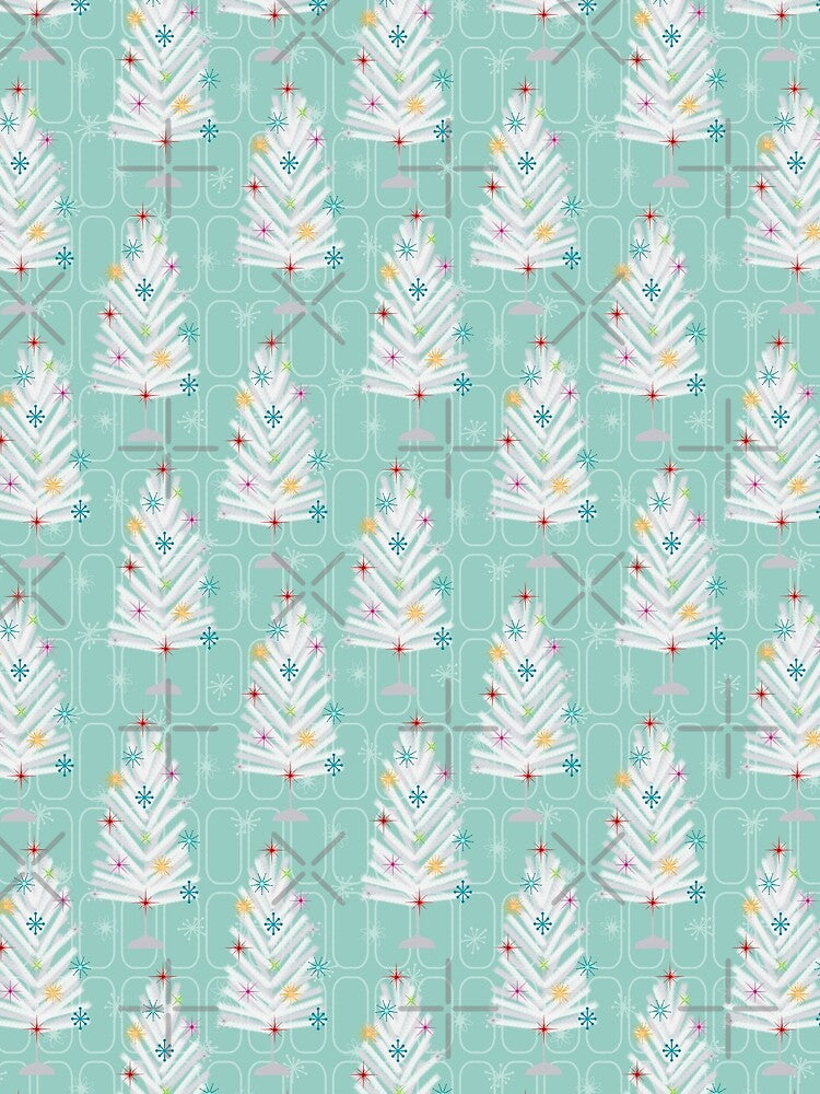 Teal - Retro Mid century Starburst Aluminum Christmas Trees by WickedRefined - Nicole Demereckis