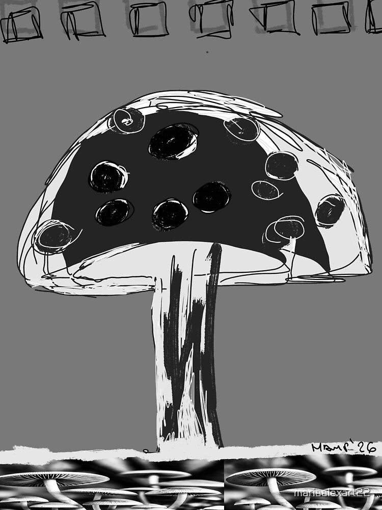 B&W Mushroom by mariaalexart22