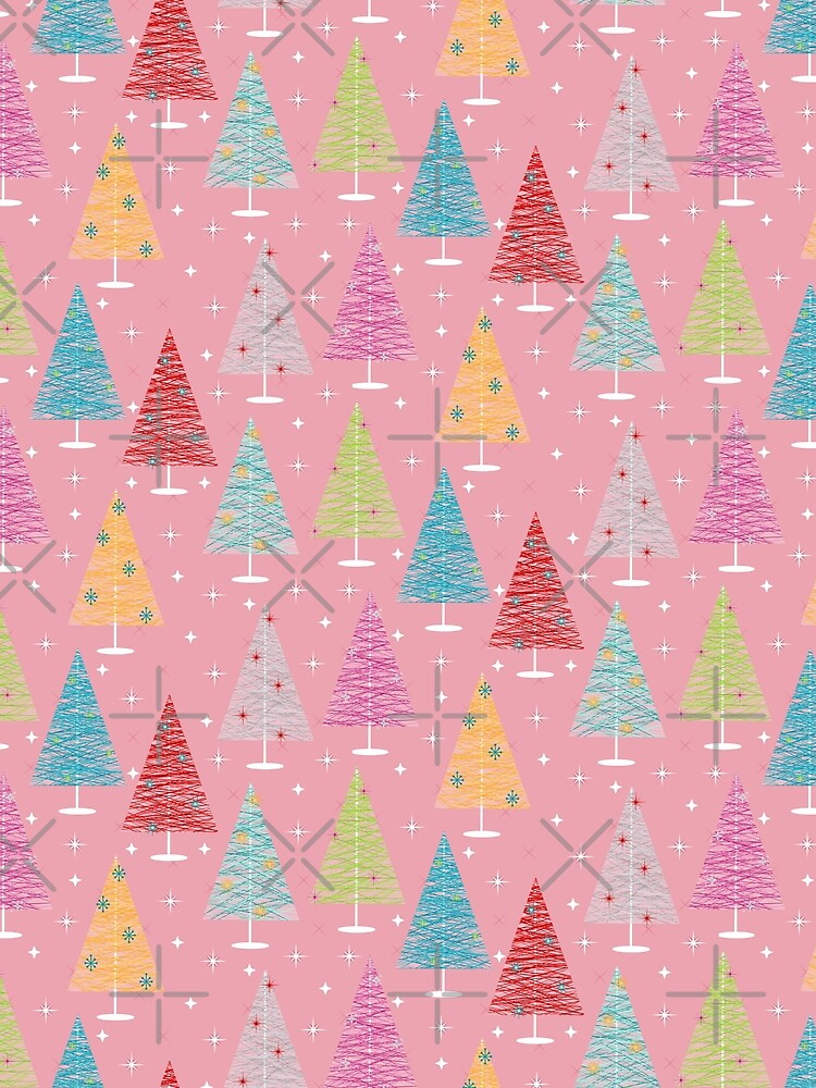 Pink - Retro Mid century Wire Christmas Trees by WickedRefined - Nicole Demereckis