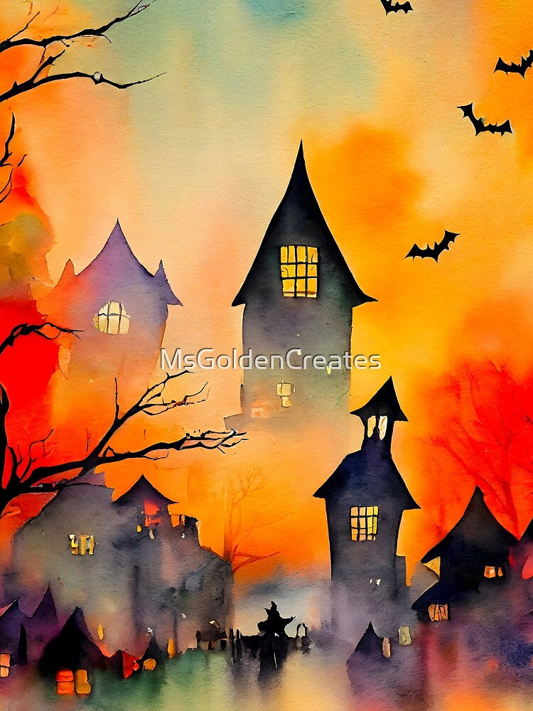 Creepy Watercolor Town by MsGoldenCreates