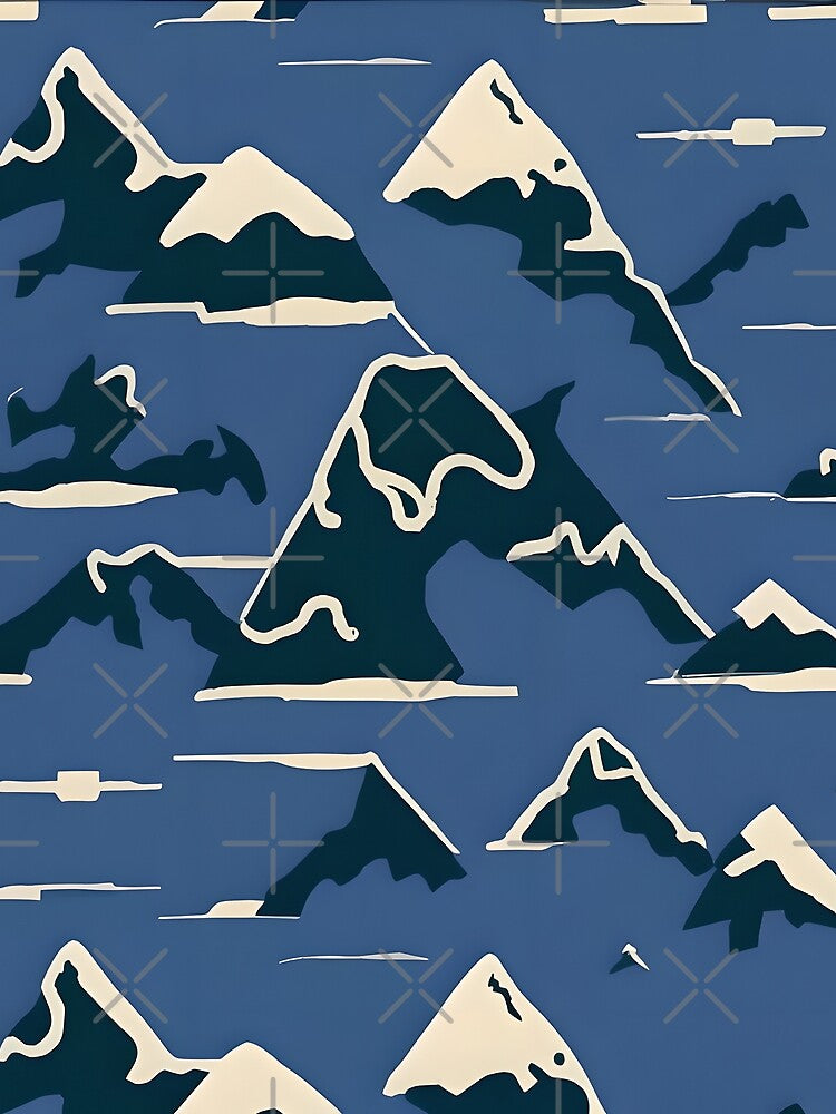Seamless minimalist snowy mountain pattern by ChataMaroon