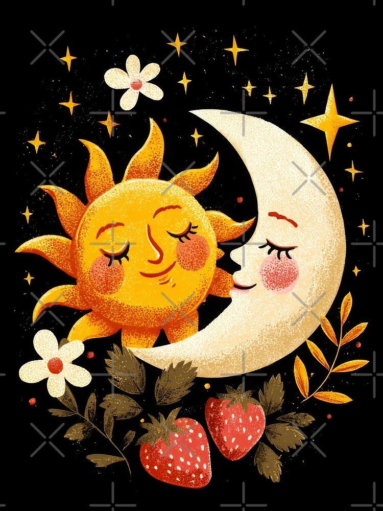 Strawberry sun and romantic moon by scicilysimonee