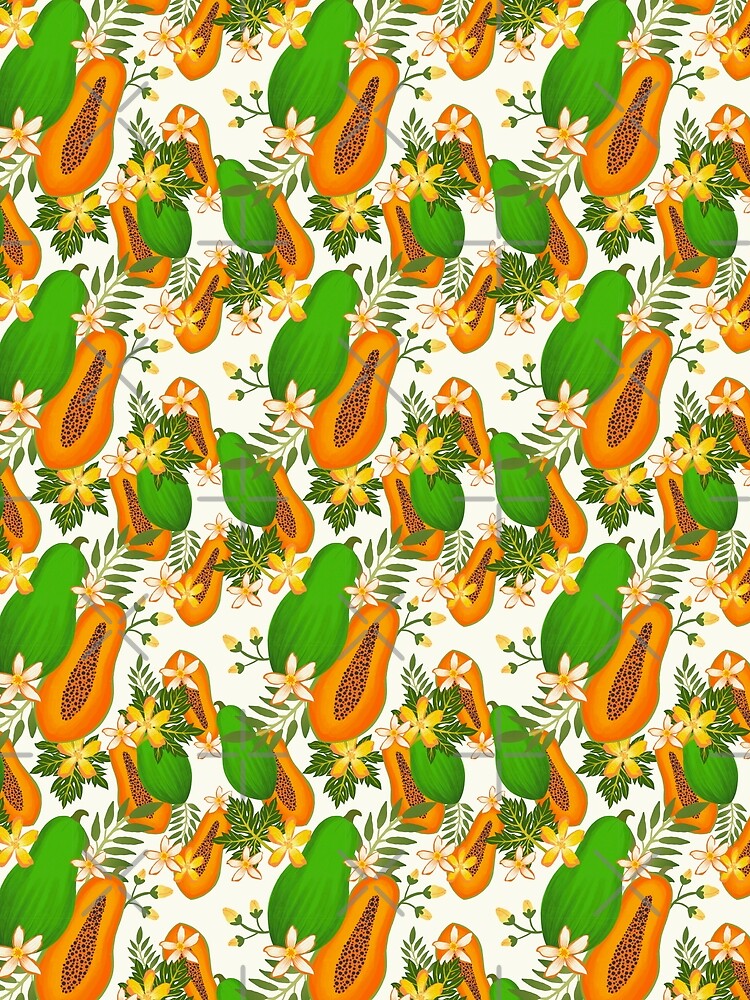 Tropical summer papaya by ThiwaArtbyHeart
