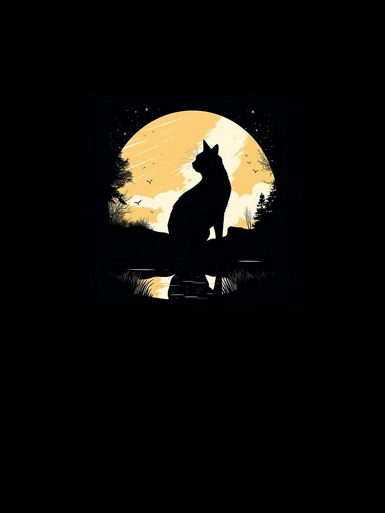 Black Cat Moon Silhouette by setofeights