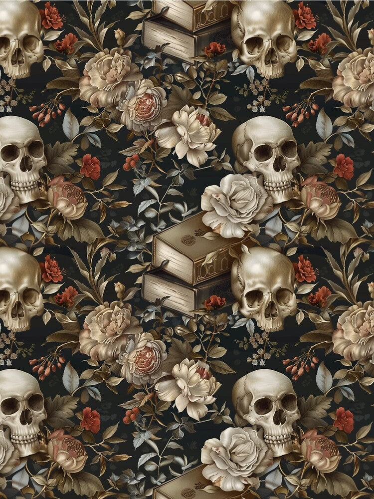 Dark Academia Skull Pattern by JenArtish