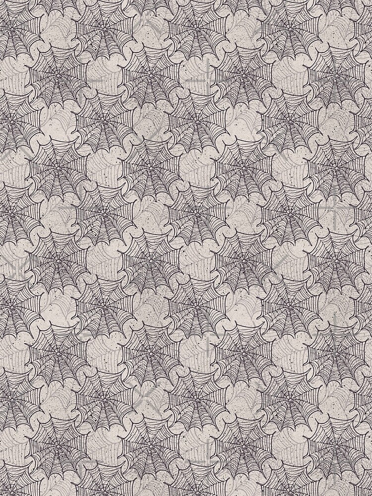 Textured White and Black Spider Web for spooky season by Claudia S. Design