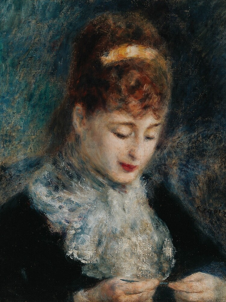 Woman Crocheting (Femme faisant du crochet) (c. 1877) Renoir by apopofbeauty