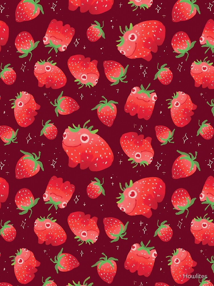 Strawberry frogs repeating pattern by Howlites