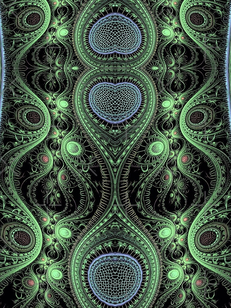 Moss Pillars and Blue Peacock by RitaMaye