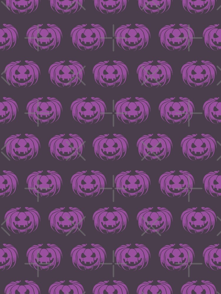 Warm Spooky Pumpkins Halloween Purple Black by Claudia S. Design