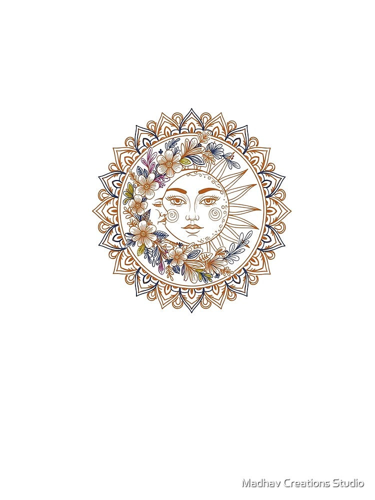 Sun and Moon Mandala Floral by Madhav Creations Studio