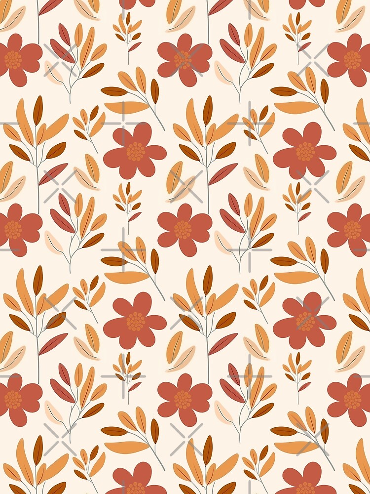 Autumn Floral Seamless Pattern. Fall Color. by DesignHouse07
