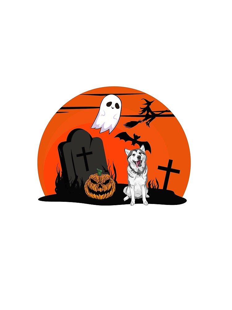 Halloween Husky graveyard. Halloween dog. Creepy dog. Spooky Dog by Doggymadness