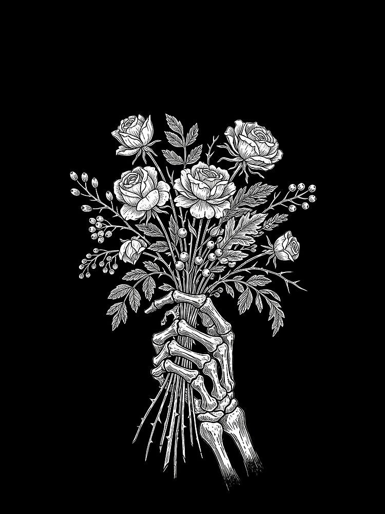 Till Death We Bloom — Dark Botanical Illustration by Celestial-Dreams