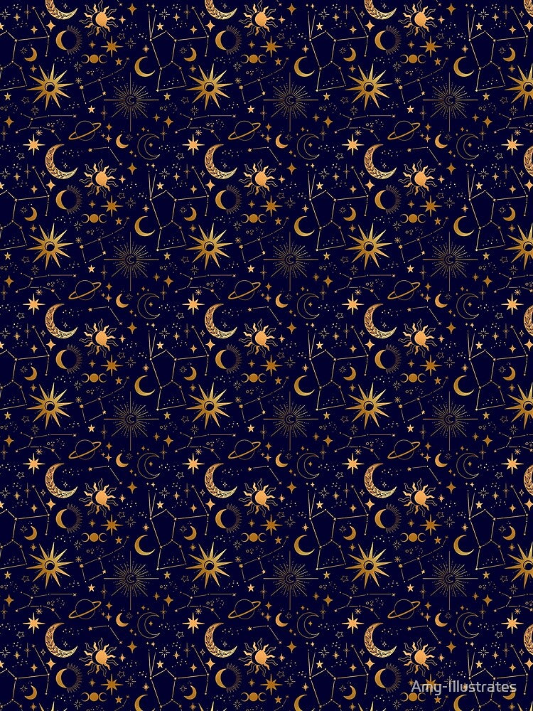 Celestial Pattern - Golden Glow by Amy-Illustrates